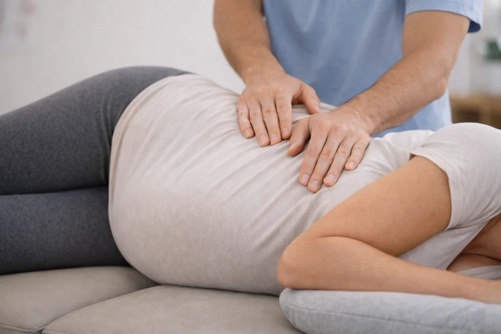 Усунення болю в попереку та тазу у вагітних за допомогою остеопатії.