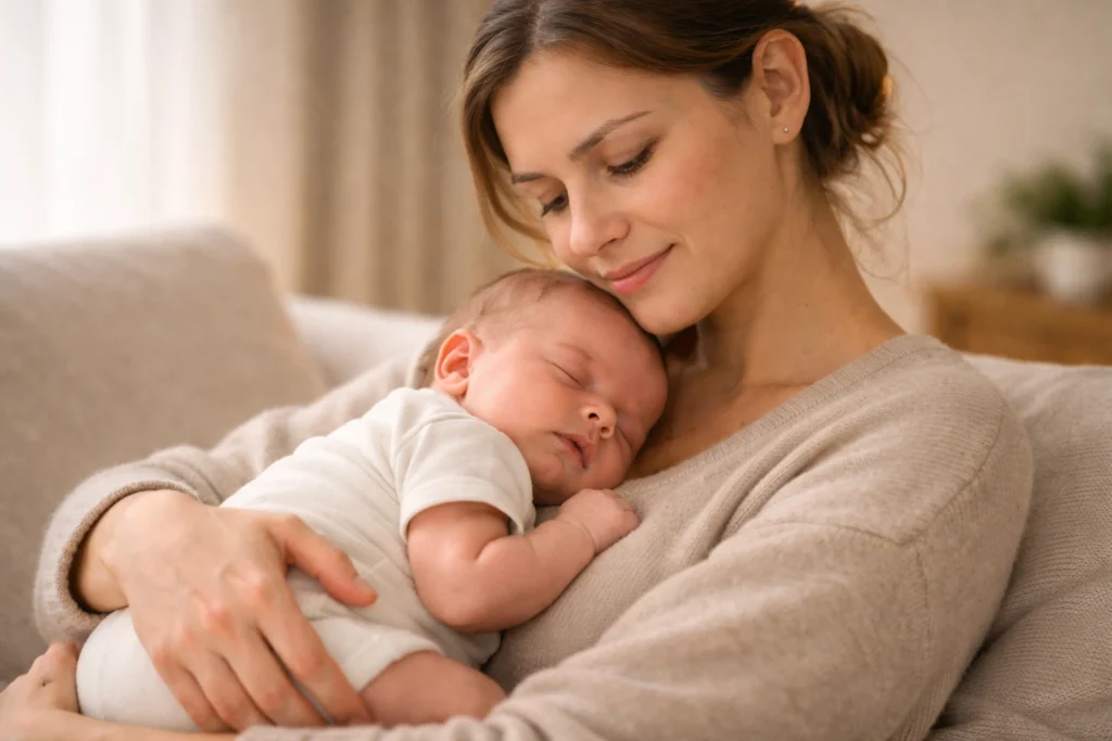 Спокійний сон немовляти після періоду колік