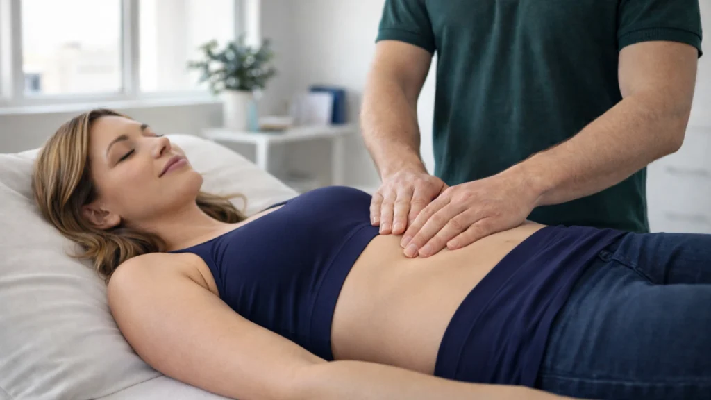 остеопатична робота з животом для покращення роботи ШКТ