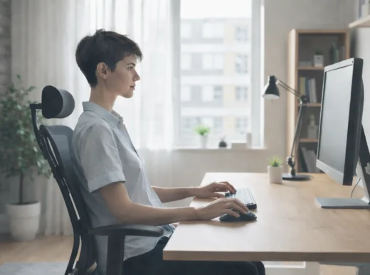 Нейтральне положення тіла під час сидіння за комп’ютером без перенапруги