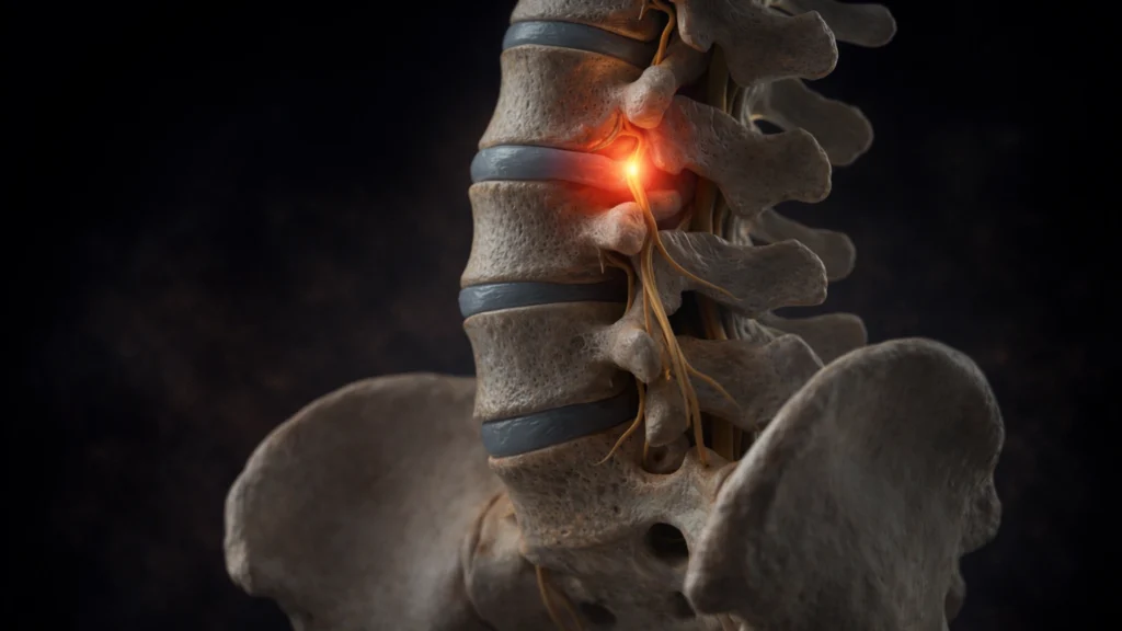 здавлення нервового корінця при радикуліті медична ілюстрація